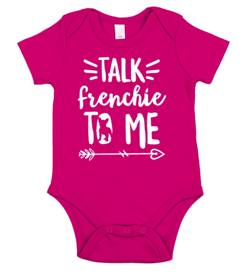 Talk frenchie to me Quote for a Frenchie Owner Short Sleeve Baby One-Piece