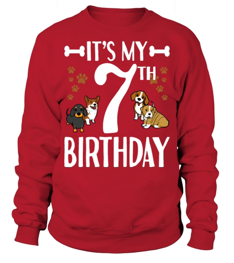 Its My 7th Birthday Dog Lover 7 Years Old Puppy Men's Sweatshirt