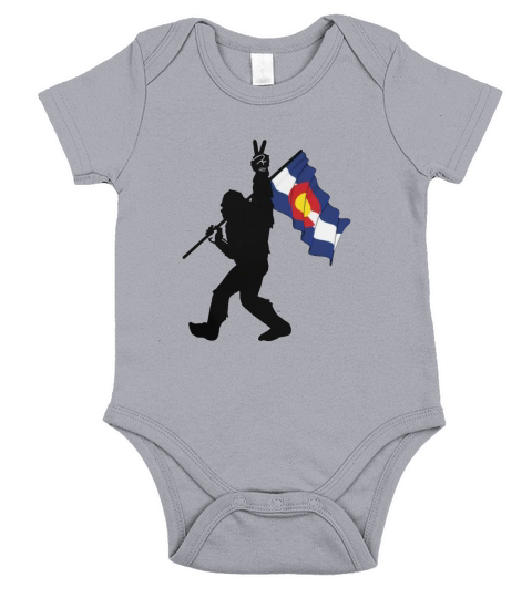 Bigfoot Peace Sign Colorado Flag Short Sleeve Baby One-Piece