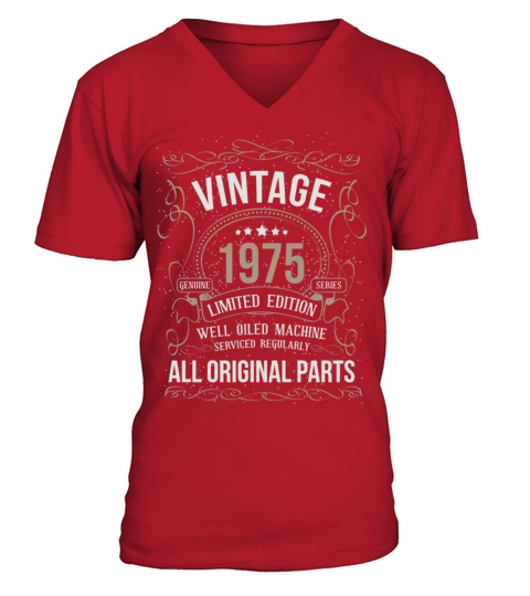 Vintage 1975 47Th Birthday All Original Parts Gift Men's V-Neck T-shirt