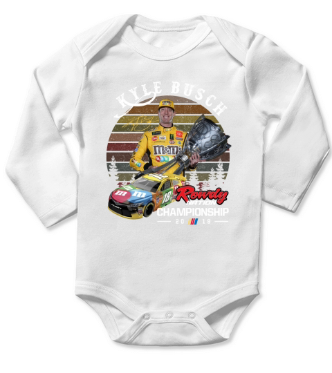 Kyle Busch signature Rowdy Nation Championship 2019 sunset shirt Long Sleeve Baby One-Piece