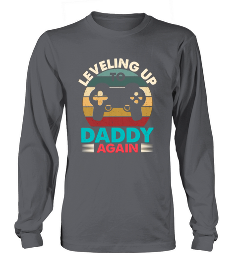 Leveling Up To Daddy Again Retro Vintage Dad Again Women's Long Sleeve