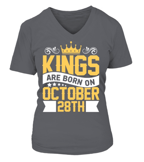 Kings are Born on October 28th Birthday on October Women's V-Neck T-shirt