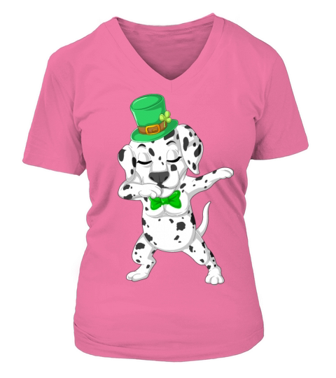 dabbing dalmatian st patricks day Women's V-Neck T-shirt