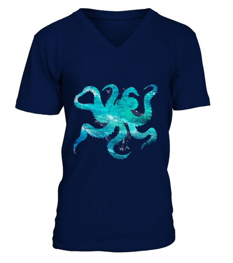 Octopus watercolor Men's V-Neck T-shirt