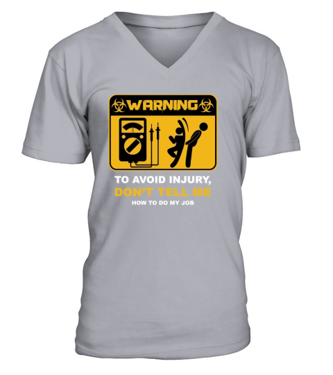 Electrical Warning To Avoid Injury Men's V-Neck T-shirt