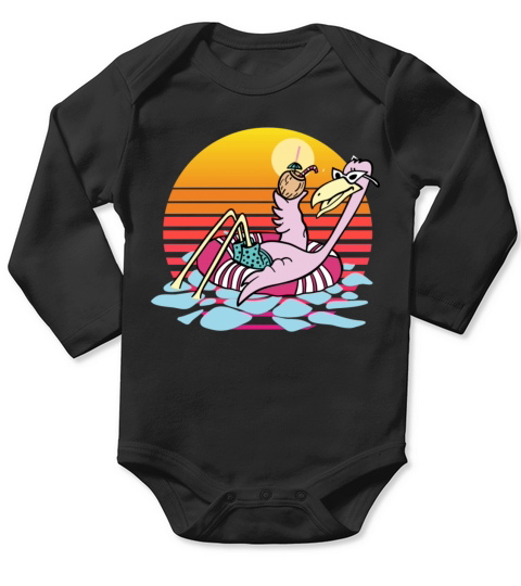 Flamingo vacation Summer Beach Holidays funny Long Sleeve Baby One-Piece