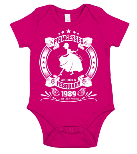 Princess are Born in February 1989 Short Sleeve Baby One-Piece