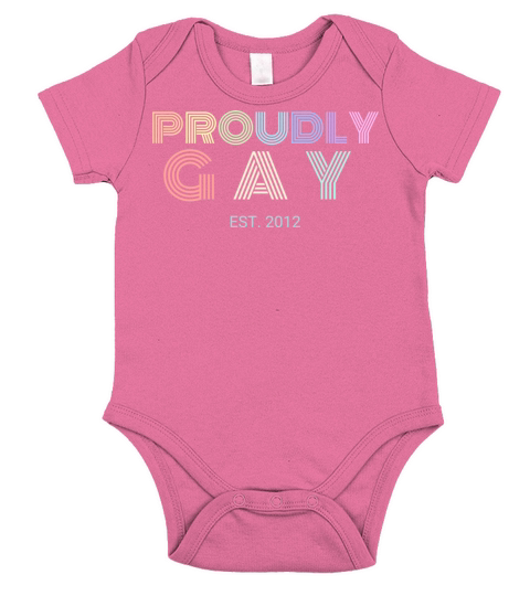 Proudly Gay Est 2012 Pride Short Sleeve Baby One-Piece