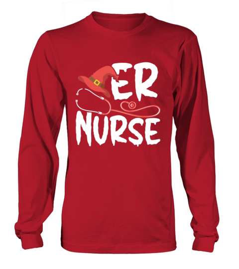 Halloween Emergency Room Nursing ER Witch Nurse Women's Long Sleeve