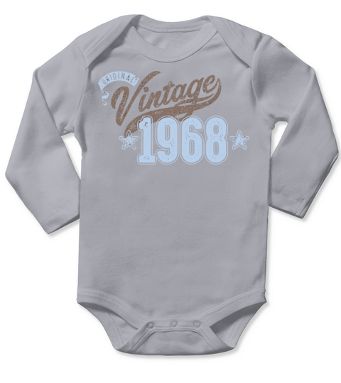 Original Vintage Birth Year 1968 Long Sleeve Baby One-Piece