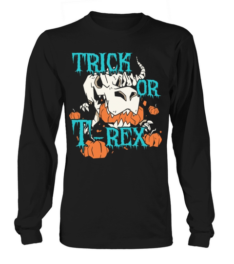 Trick Oder T-Rex Halloween Pumpkins Men's Long Sleeve