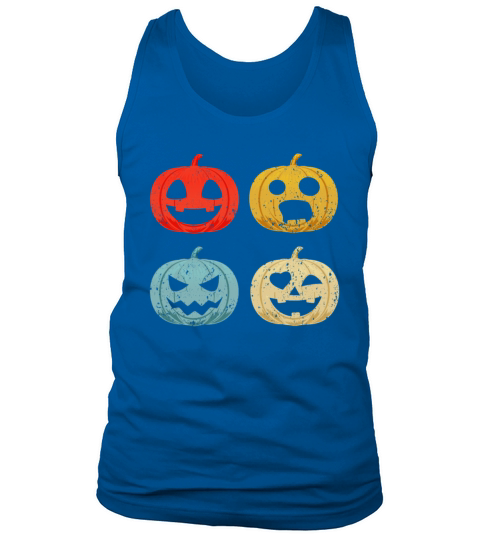 Halloween Pumpkin Head Vintage Retro Gift Men's Tank Top