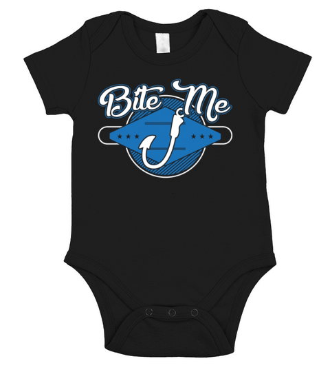 Bite Me Angler Fisherman Fishing Gift Short Sleeve Baby One-Piece
