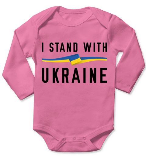 I Stand With Ukraine Long Sleeve Baby One-Piece