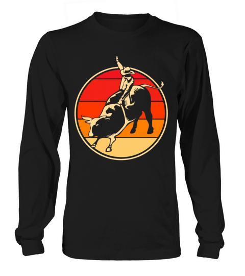 Vintage Bull Riding Retro Rodeo Graphic For Women Men's Long Sleeve