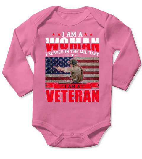 I Am A Woman Veteran Long Sleeve Baby One-Piece