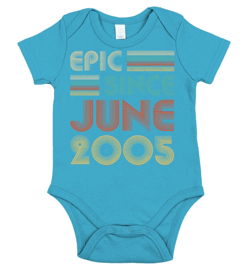 Epic Since June 2005 Vintage 15 Years Old Gifts Short Sleeve Baby One-Piece