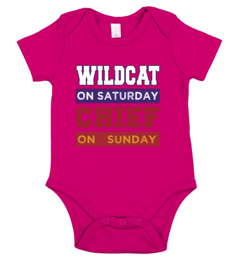 Wildcat on Saturday Chief on Sunday Kansas City Short Sleeve Baby One-Piece