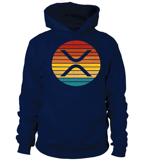 Ripple XRP Crypto Vintage Retro Sunset Design 60s Women's Hoodie