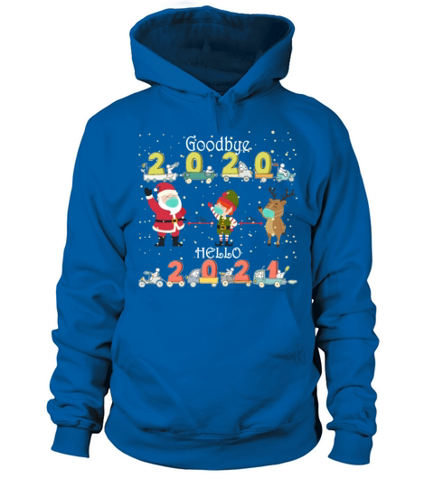 Goodbye 2020 Hello 2021 Christmas Santa Reindeer Men's Hoodie