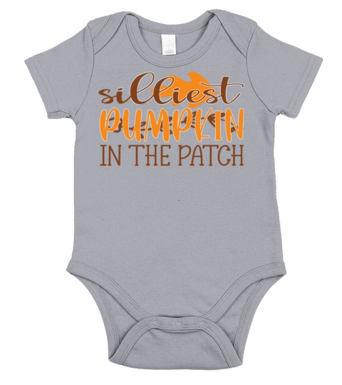 Silliest pumpkin in the patch orange Pumpkin Short Sleeve Baby One-Piece
