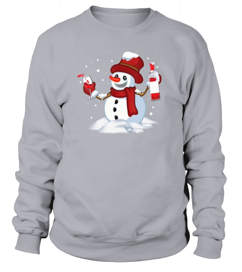 Snowman With Wine Funny Xmas Wine Drinking Women's Sweatshirt