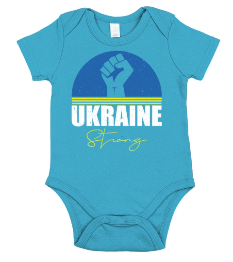 Ukraine Strong Retro Vintage Flag Short Sleeve Baby One-Piece