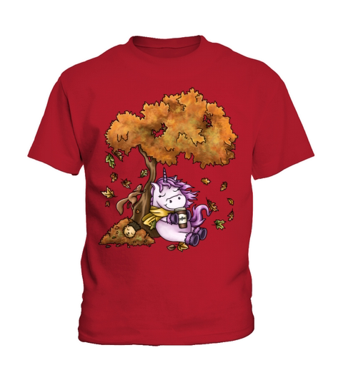Beautiful autumn day cute unicorn Kids T-Shirt