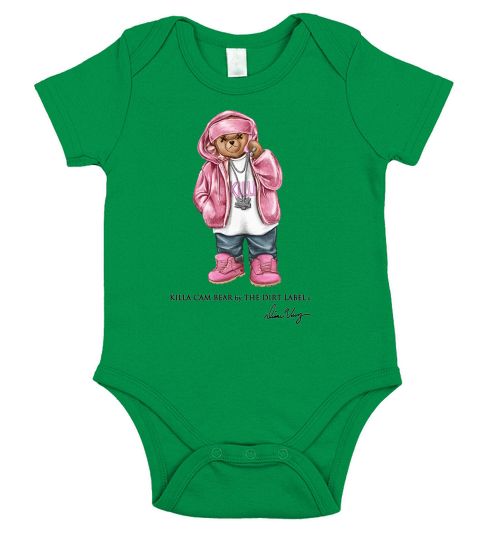 Killa Cam Bear by rhe dirt label Short Sleeve Baby One-Piece