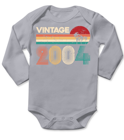 Vintage 2004 Retro Birthday Gift Men Woman Gifts Long Sleeve Baby One-Piece