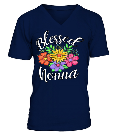 Blessed Nonna Gifts Grandmother Costumes Gift Idea Men's V-Neck T-shirt