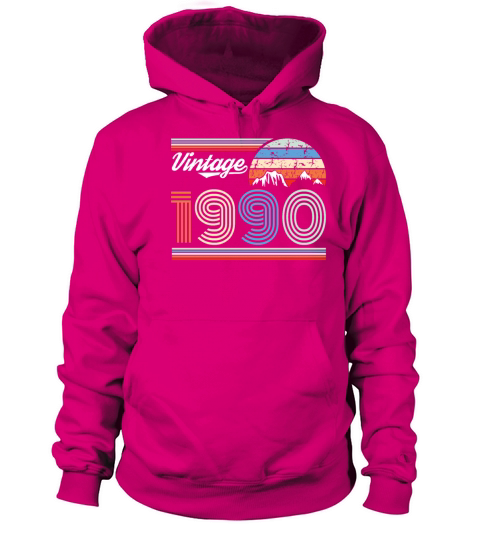 1990 Vintage born in Retro age Birthday gift idea Women's Hoodie