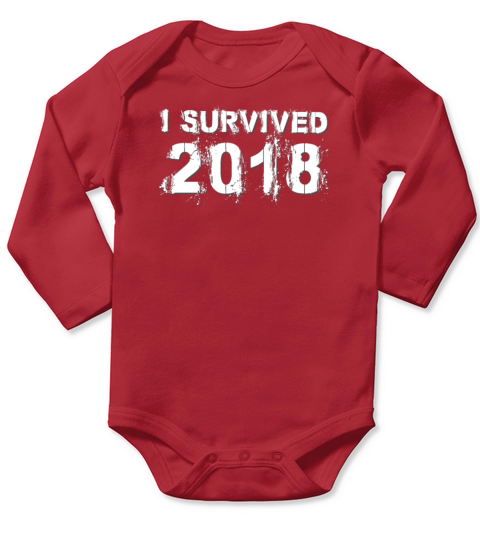 I Survived 2018 Funny Happy New Years Eve Ball Long Sleeve Baby One-Piece