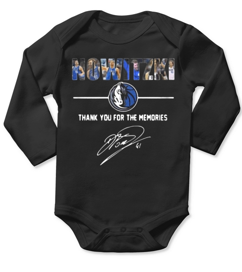 Dirk Nowitzki Thank You For The Memories Long Sleeve Baby One-Piece