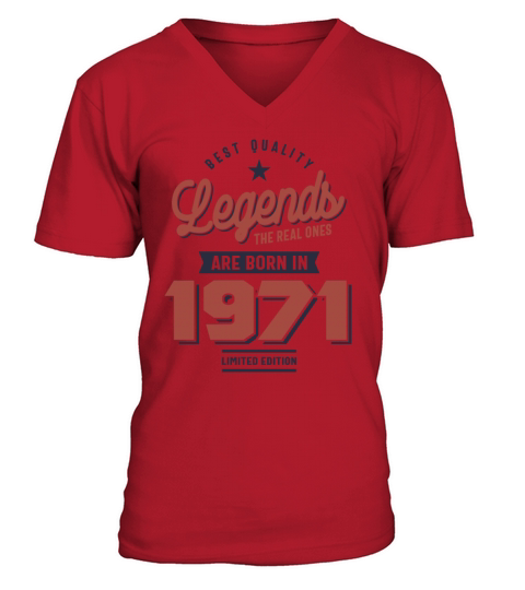 Legends The Real Ones Are Born In 1971 Men's V-Neck T-shirt