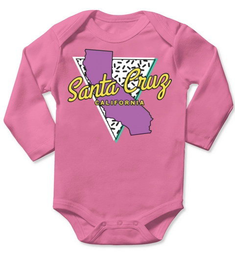 Retro Santa Cruz California Map Abilene Long Sleeve Baby One-Piece