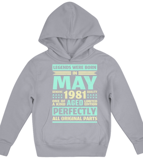 40th Birthday May Gift Vintage 1981 40 Years Kids Hoodie