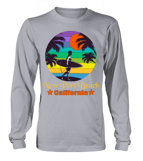 NEWPORT BEACH California Surfer Surfing Surfboard Women's Long Sleeve