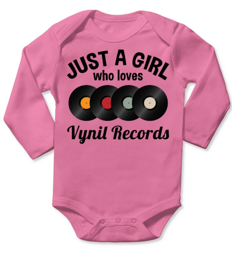 Phonograph Record Vinyl Quote Women Girls Gift Long Sleeve Baby One-Piece