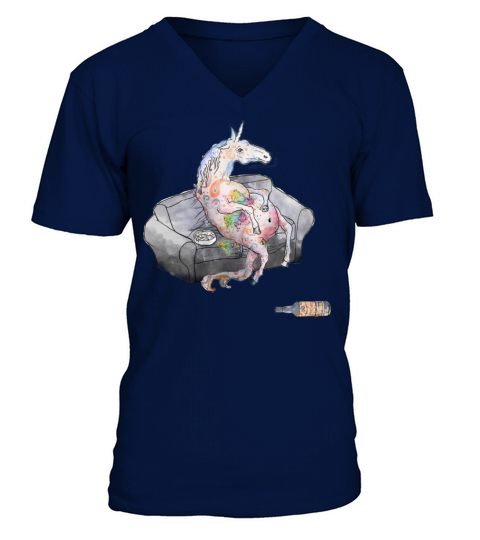 drunk unicorn Men's V-Neck T-shirt