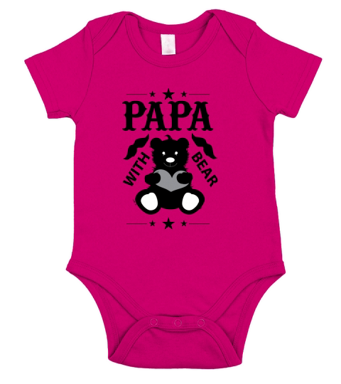Papa with Bear Short Sleeve Baby One-Piece