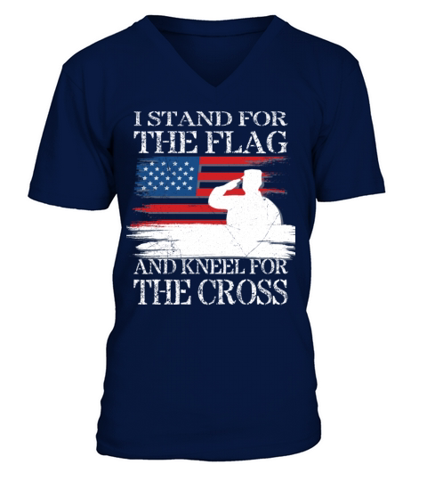 I Stand For The Flag And Kneel For The Cross Tee Men's V-Neck T-shirt