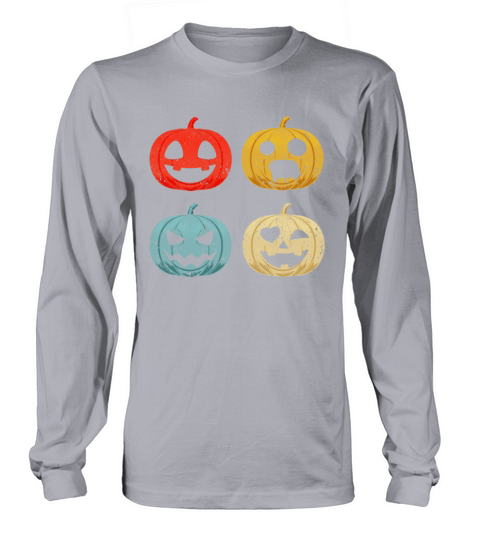 Halloween Pumpkin Head Vintage Retro Gift Women's Long Sleeve