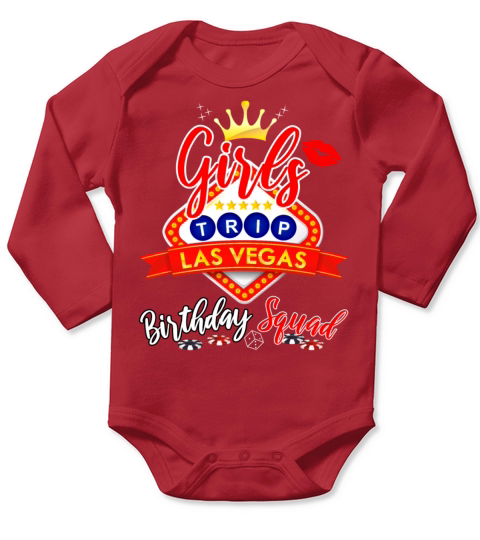 Las Vegas Girls Trip Shirt Women Birthday Squad Long Sleeve Baby One-Piece