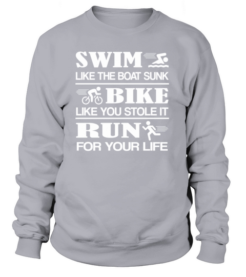 Swim Boat Bike Stole Run Life Triathlon Women's Sweatshirt