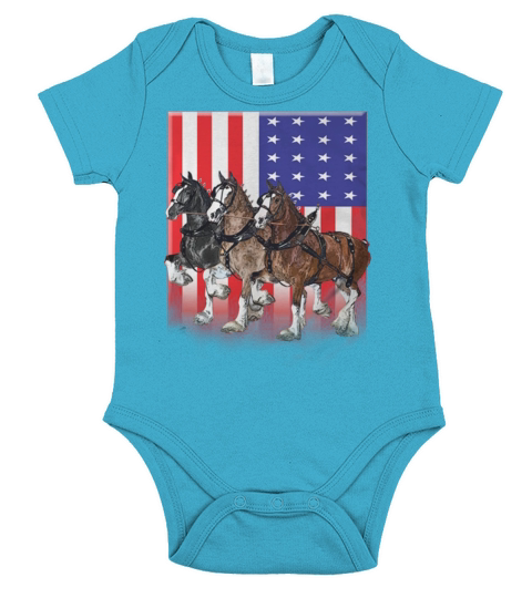 Clydesdale Horse Cowboy Lover Short Sleeve Baby One-Piece