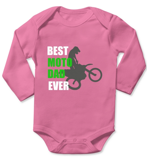 Mens Best Moto Dad Ever Shirt - Vintage Motocross Shirts Long Sleeve Baby One-Piece
