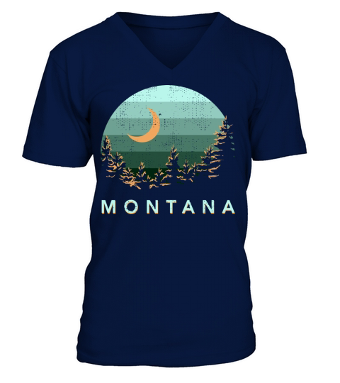 Montana Vintage Sunset Outdoors Hiking Souvenir Men's V-Neck T-shirt
