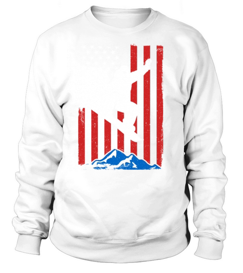 Snowboarding American Flag Retro Women's Sweatshirt